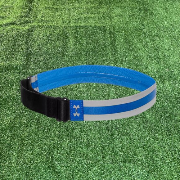 Under Armour UA Reflective Fly By Headband 360° visibility Blue & Silver OS NEW - Picture 1 of 11